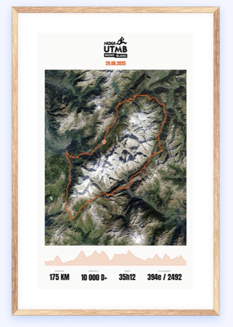UTMB Mont-Blanc 2025 — framed