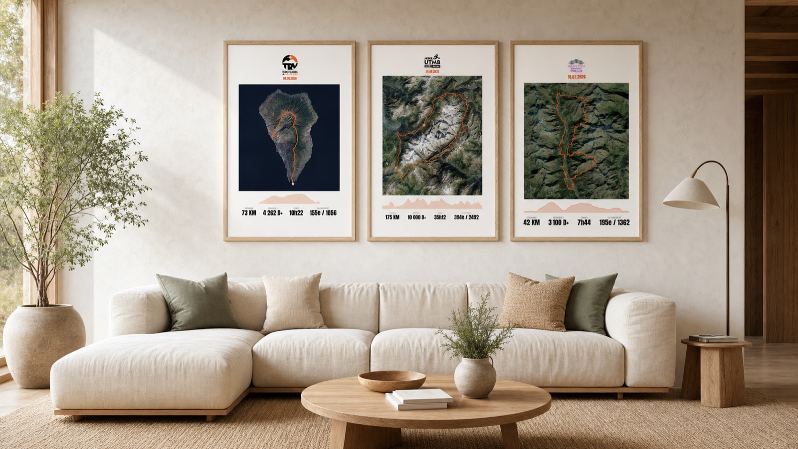 My fake living room with my 3 framed posters: